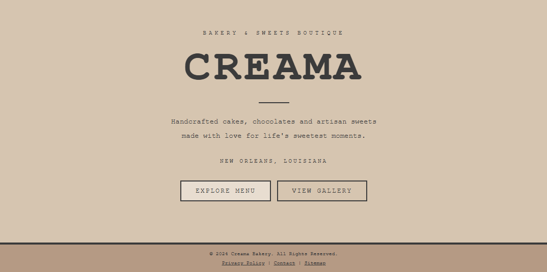 Creama website before redesign